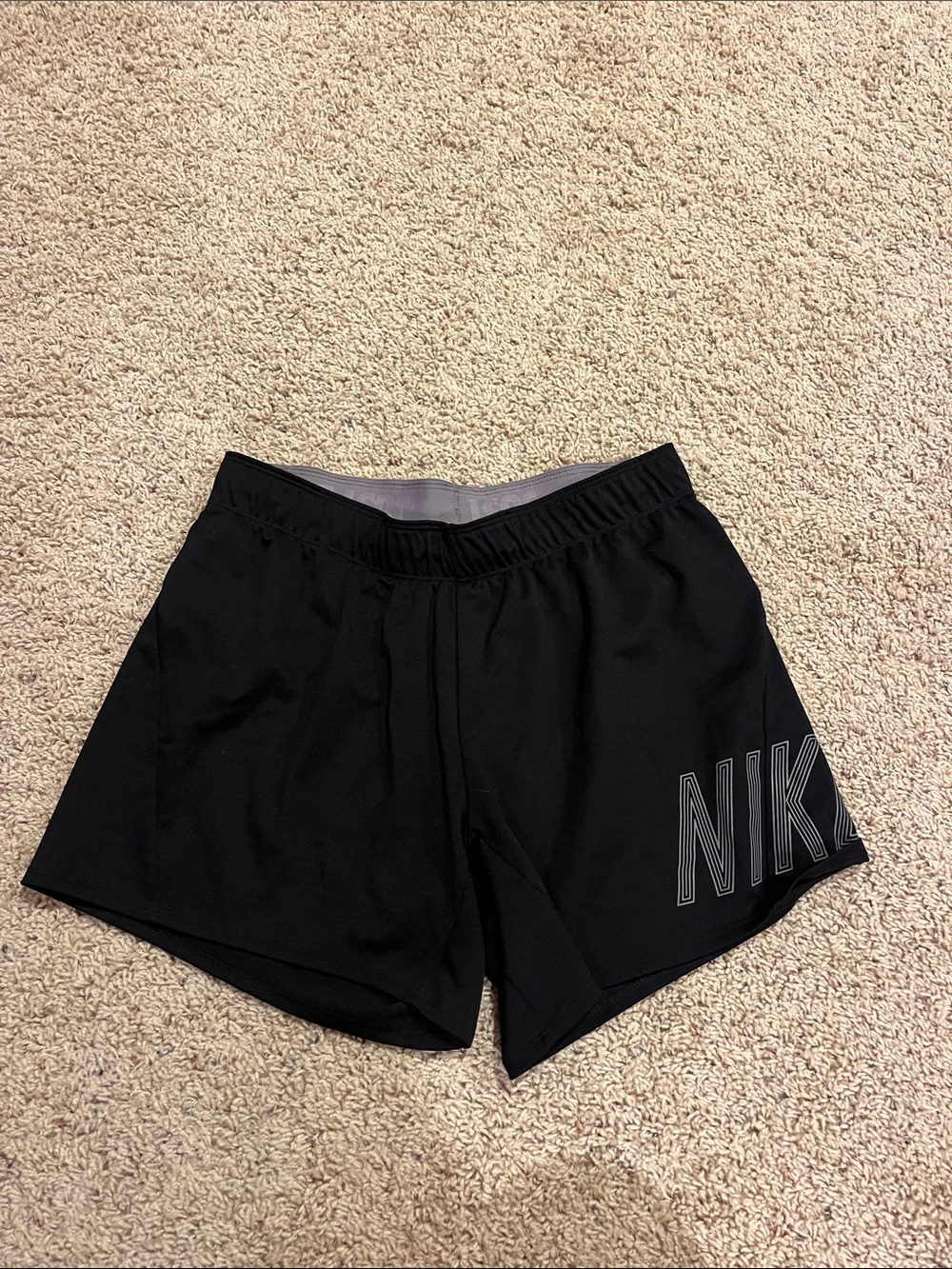 Nike Black Athletic Shorts with Reflective Logo